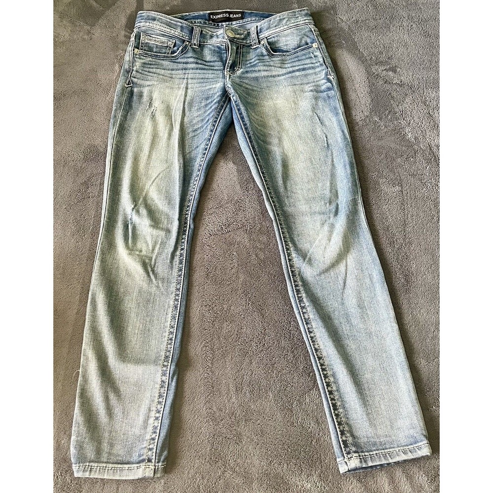 Express Low Stretch Denim Blue Jean Jegging Size 4S Lightly Worn